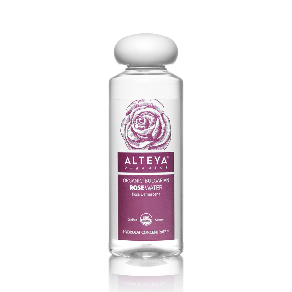 Our pure and Organic Rose Water helps tone, soften, and soothe skin, restoring its beauty and naturally fresh, youthful appearance. By delivering a healthy boost of hydration and essential micro-nutrients, it promotes dewy and more luminous complexion. Our Rose Water is known to refresh skin and support its moisture balance, smoothing out the appearance of fine lines and wrinkles for a more defined look. It can also be used to nourish and moisturize hair and prevent frizz.