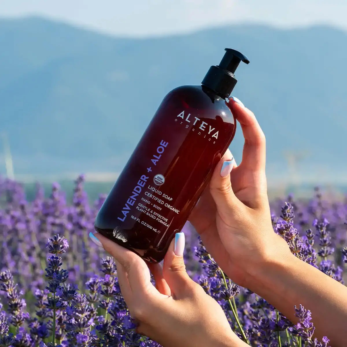 Liquid soap with lavender oil