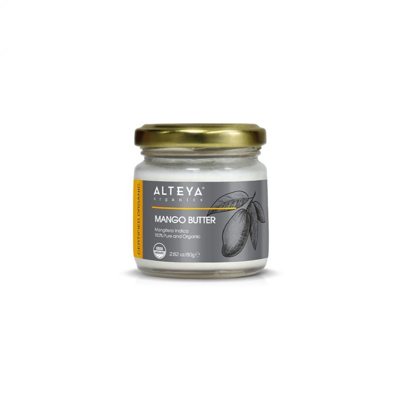  Organic Mango butter is pressed from the seed kernel of the Mango fruit. We use a special pressing and steam-refinement technique that help preserve the butter’s beneficial components. Loaded with vitamins like A and E, essential fatty acids and natural antioxidants, this butter is extremely beneficial and nourishing for skin and hair. 