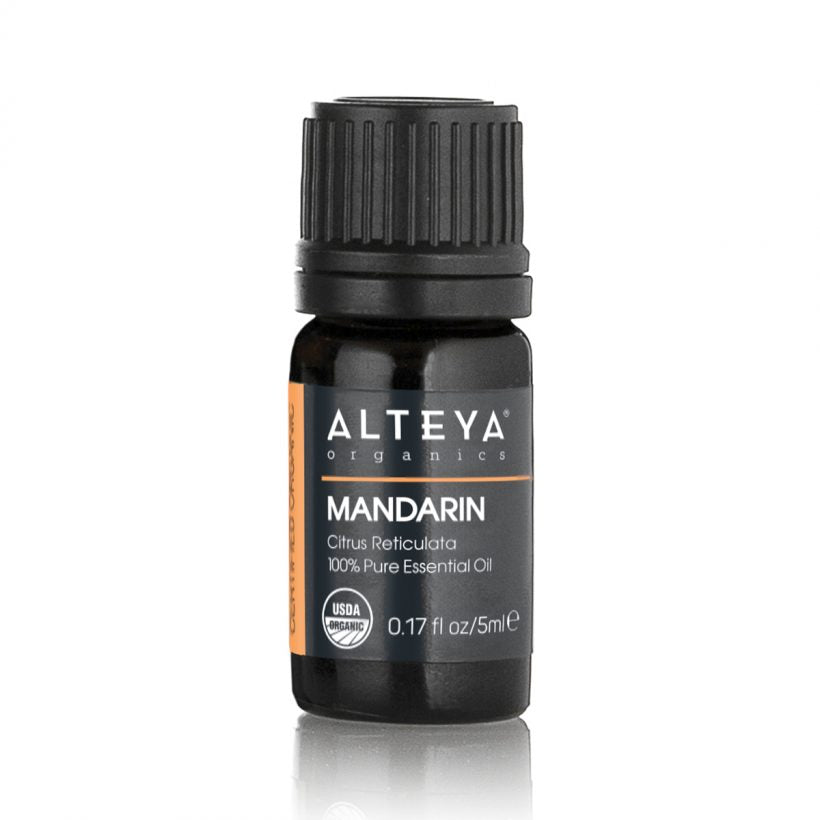  Organic Mandarin Essential Oil is cold pressed from the peel of ripe Mandarin fruits. The essential oil derived from the peel of fully ripened mandarin orange fruits, characterizes with sweeter aroma as compared to the oil derived from yellow or green mandarin fruits. The aroma of mandarin essential oil is very much enjoyed by children and adults alike – it is very refreshing and bright. It is also ideal addition to natural perfumery compositions. 