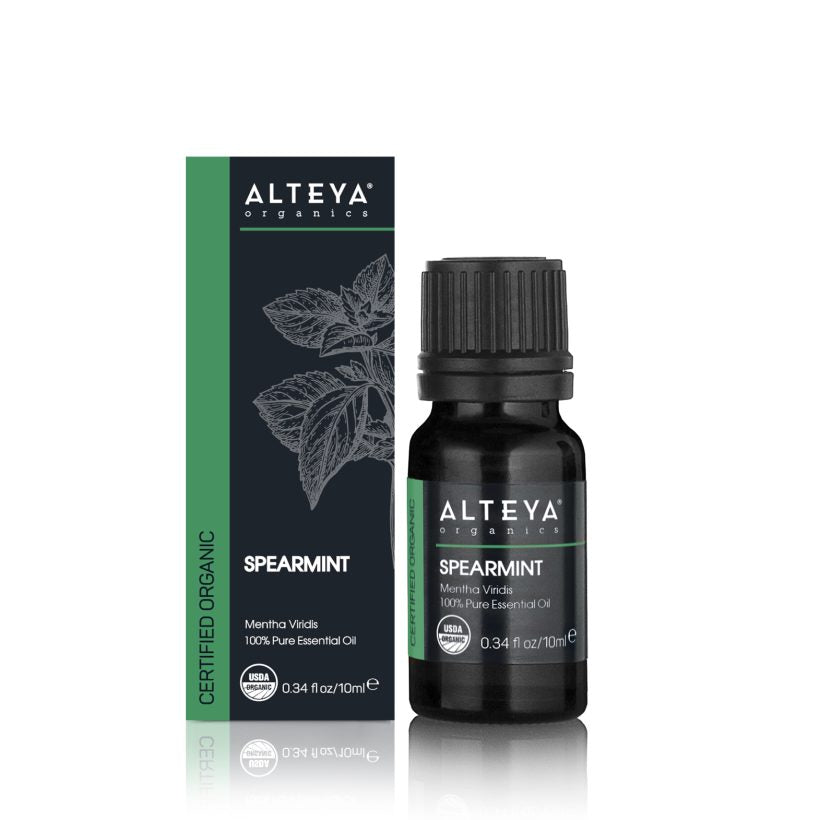 Spearmint oil is reputed to stimulate and strengthen the nerves and is also often used to treat headache. The aroma of spearmint oil is considered a good mood enhancer, believed to help diminish feelings of stress or anxiety.  The fresh and invigorating scent of spearmint oil is perfect for deodorizing unpleasant odors.