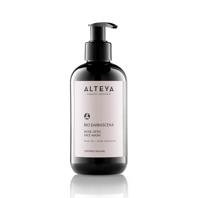 Organic-Skin-Care-Certified-Organic-Face-Wash-Bio-Damascenaalteya-organics - Mild and gentle, Alteya’s Rose Face Wash effectively removes every-day impurities, oil and makeup, without being harsh on skin. It leaves skin feel healthy-fresh and softer than ever. The award-winning, non-drying formula helps tone and hydrate – for skin that feels perfectly comfortable, balanced and healthy.