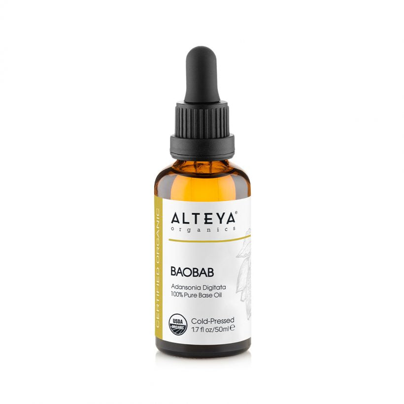 Baobab oil is an enriching oil that soothes and nourishes skin and promotes elasticity. Rich in Omega 3, 6, 9 vitamin A, D, E, F, beta-carotene, amino acids, wine acid, this oil helps balance skin and scalp and promotes rejuvenation. It is known to have protective properties when used on hair and scalp.