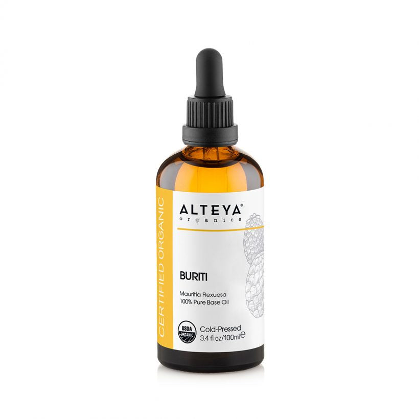 Known as one of the richest natural sources of beta-carotene, Buriti oil contributes to a healthy-looking skin and more youthful appearance. This powerhouse oil is great to moisturize and soothe skin as well as condition and replenish hair. It can be used by all skin types but is particularly suitable for dry, mature, and aging skin.