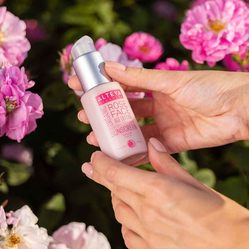 organic sunscreen rose face cream spf30