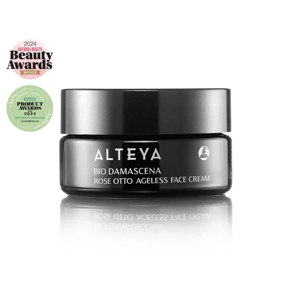 organic ageless rose otto face cream - This cream, fortified with rare rose oil and white truffle extract, delivers youth-enhancing hydration, and helps reduce the appearance of lines and wrinkles. It supports skin’s natural balance and resilience for a firmer, more youthful-looking skin. The precious rose oil and white truffle extract promote skin elasticity, illuminating pracaxi oil helps reduce the appearance of age spots, and antioxidant-rich pomegranate extract protects skin from free radical damage.