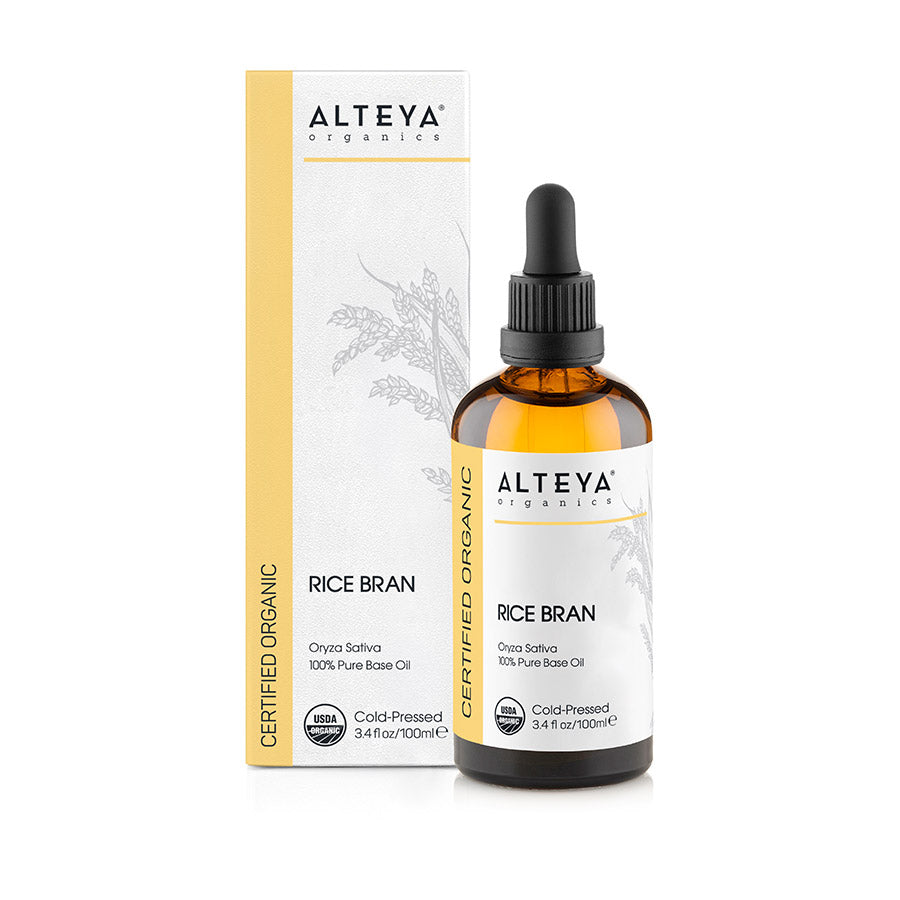 Our organic Rice Bran Oil may be used in skincare formulations or on its own. Suitable for all skin types, but especially beneficial for dehydrated, flaky, delicate, mature or fragile skin or thinning hair. Can be used within most skincare formulas, including facial care preparations, soapmaking, massage oils and other body care and cosmetic products.