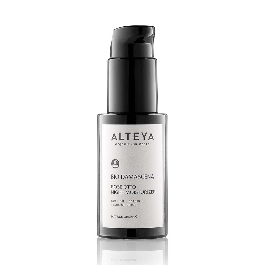 skin-care-Organic-Rose-Otto-Night-Moisturizer-Bio-Damascena-alteya-organics - The nourishing night moisturizer provides deep hydration, targeting fine lines and revitalizing complexion while you sleep. Powered by antioxidant-rich bio-actives, it helps protect and balance skin, and support its natural repair mechanism during the night. Skins’ natural moisture barrier and microbiome are reinforced, skin texture is visibly refined to reveal more toned, youthful-looking appearance in the morning.